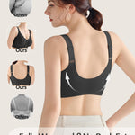 Gailife V Neck Jelly Front Closure Bras for Women Wireless Mastectomy Bralettes Full Coverage Comfortable Seamless Support Bra, Black, L
