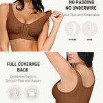 FeelinGirl Post Surgery Compression Bra Soft Support for Mastectomy Breast Augmentation Breast Lift Bra After Surgery Caramel M