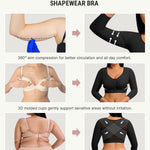 FeelinGirl Arm Compression Sleeve Women Arm Shaper Post Surgery Post Surgery Front Closure Bra Black M