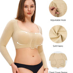 Nebility Arm Compression Sleeve Women Arm Shaper Post Surgery Post Surgery Front Closure Bra(Beige,Medium)