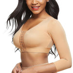 Plus Size Upper Arm Shaper Compression Sleeves for Women - Post-Surgery Slimmer & Corrector Shapewear Tops (02 Khaki XLarge)