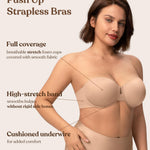 HSIA Strapless Bras for Women Large Bust Coolcomfort Minimizer Corset Full Coverage Plus Size Convertible Bustier with Underwire, Almond Beige 34DD
