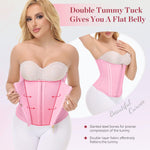 SHAPSHE Waist Trainer for Women Workout Corset Cincher Shapewear Zipper Underbust Faja Body Shaper Pink XXL