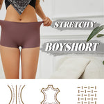CUTE BYTE Womens Seamless Boy Shorts Underwear Soft Stretch No Show Boxer Shorts Briefs Panties for Ladies 4 Packs(4AL)