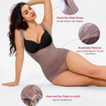 Nebility Shapewear for Women Tummy Control Bodysuit Faja Body Shaper Waist Trainer Snatched Corset Body Suit (Purple Brown, Large)