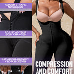 Snatched Body Fajas Colombianas Moldeadoras | Stage 1 Faja Post Surgery BBL Lipo 360 | Full Body Faja for Women Knee Length Compression Garment Black 2XS