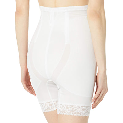 Rago Women's High Waist Medium Shaping Zipper Long Leg Shaper, White, Medium (28)