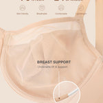Lover-Beauty Minimizer Bras for Women Full Coverage Unlined Underwire Bras Plus Size Lifting Bra for Heavy Breast, Wide Strap, Skin 38C