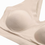 Floatley Cozy Bra Comfort Wirefree Full Coverage Seamless Bra with Embedded Pad for Women Size XL Champagne