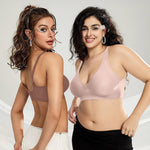 OEAK Womens Deep V Bras Wireless Comfortable Bra Supportive No Underwire Bras Tshirt Push Up Bralettes Plunge Seamless Bra Nude S