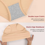 Asbestt Womens Underwear Full Coverage Women Panties for Ladies Soft Stretch Cotton Briefs High Waisted Plus Size Breathable Girls Hipster Panties 5 Pack XL-2XL