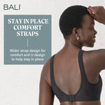 Bali Women's Comfort Revolution Shaping Wirefree Bra DF3488, Black Tropic, Small