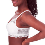 Bali Womens Lace Desire Wireless Bra, Lacy Full-coverage Wirefree Convertible Full Coverage Bra, White, 3X-Large US