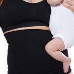 Ingrid & Isabel | Basics Afterband Postpartum Belly Band | Compression Wrap for Abdominal Support & Recovery (Black | M/L)