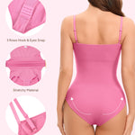 Irisnaya 2-Pack Pink Blue Bodysuits Shapewear for Women Square Neck Black Body Suit Tummy Control Shapewear Slimming