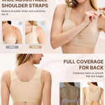 BRABIC Zip Front Closure Wireless Bras for Women Post Surgery Compression Mastectomy Surgical Back Smoothing Bra (Nude, Large)