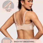 OEAK Womens Deep V Bras Wireless Comfortable Bra Supportive No Underwire Bras Tshirt Push Up Bralettes Plunge Seamless Bra Nude S