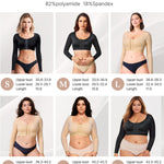 BRABIC Shaper Tops for Women Arm Compression Post Surgery Front Closure Bra Tank Top Shapewear (Beige Long Sleeve, Medium)