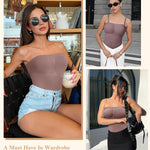 Irisnaya Strapless Bodysuit Shapewear for Women - Tummy Control Body Suit Tube Top Seamless Thong Bodysuit