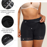 SHAPELLX Butt Lifting Shapewear For Women Tummy Control Faja Shaping Shorts Thigh Slimming Panties Mid Waisted Shaper (Black,Medium)