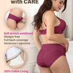 Intimate Portal Maternity Underwear Cotton Pregnancy Postpartum Panties Foldable Under the Bump Briefs 6 Pack Meadow 2XL