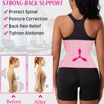 GainKee Waist Trainer for Women Corset Workout Cincher Body Shaper Tummy Control Shapewear Sweat Trimmer Latex Zipper Pink 3XL