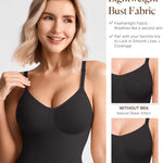 BRABIC Tummy Control Shapewear for Women Seamless Shapewear Bodysuit Body Shaper Waist Trainer Body Suit(Black, Medium)
