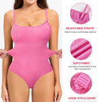 Nebility Shapewear Bodysuits for Women - Tummy Control Square Neck Bodysuit Seamless Full Body Shaper Going Out Top