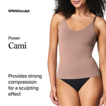 SPANXsculpt Power Series Cami - Camisole Shapewear for Women - Adjustable Straps - V Neck - Soft, Seamless Cami - Cafe Au Lait - X Large