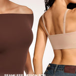Vertvie Strapless Bras for Women Non-Slip Push Up Wireless Bandeau Bra Seamless Comfort Padded Tube Top Supportive Bralette(Nude,Large,Plain Jersey)
