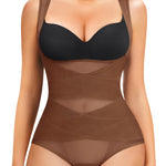 Gotoly Women Waist Trainer Bodysuit Full Body Shaper Vest Tummy Control Slim Corset Shapewear Tank Tops(Brown,XX-Large)