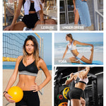Runhit No Front Seam Biker Shorts for Women - 3'' High Waisted Workout Gym Yoga Volleyball Spandex Booty Shorts with Tummy Control Black Medium