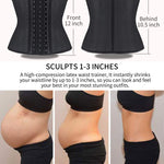 YIANNA Waist Trainer for Weight Loss-Women Cincher Slimmer Latex Corset Underbust Body Shaper, Size 2XL (Black)