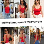 Nebility Shapewear for Women Bodysuits Tummy Control Bodysuit Body Shaper Sexy Back Seamless Sleeveless Body Suit (Red, X-Large)