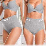 OLIKEME Women's High Waisted Underwear Tummy Control Underwear Postpartum Essentials Breathable Womens Panties Soft Cotton Panties Full Coverage Briefs, 5-pack Size L