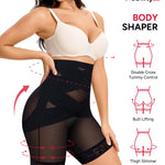 Nebility Tummy Control Shapewear Shorts High Waisted Body Shaper Butt Lifting Panties Thigh Slimmer Girdle Black