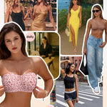Vertvie Womens Strapless Bra Jelly Push Up Seamless Bandeau Bra Wireless Non Slip Silicone Tube Top Bras Padded Bralette(Leopard Pink,Small)