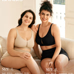 BRABIC Wireless Bras for Women Full Coverage Seamless T Shirt Bra Comfortable and Breathable Bralette, Large, Beige