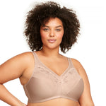 Glamorise Full Figure Plus Size MagicLift Minimizer Bra Wirefree #1003 Café