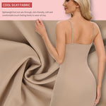 SLIMBELLE Shapewear Slips For Under Dress Deep V Neck Adjustable Strap Tummy Control Full Slip Seamless Shaper For Women Nude M