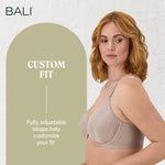 Bali Women's Comfort Revolution Front-Close Shaping Underwire Bra, Warm Steel,38C