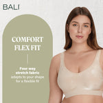 Bali Women's Wireless Bra, Comfort Revolution Full-Coverage Wirefree Bra for Women, Moisture-Wicking