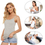BQTQ 5 Pcs Basic Camisole Spaghetti Strap Camisole Tank Tops for Women and Girl (Black, White, Gray, Pink, Beige, Small)