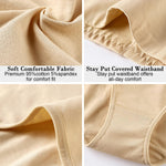 Eiggam High Waisted Underwear for Women Soft Breathable Postpartum Underwear for Women Cotton Full Coverage Briefs Tummy Control Women's Panties(L)