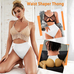 Werena Tummy Control Thong Shapewear for Women Seamless Shaping Novelty Thong Panties Body Shaper Underwear(01# White-mid Waisted(has Boning),Small)