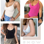 Lover-Beauty Bodysuit for Women 3 Piece, Seamless Shapewear Bodysuit with Strap, Body Shaper【Black、White、Pink】