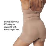 SPANX SPANXsculpt Power Series High-Waisted Boyshort - For All Hemline Lengths - Core Control Shapewear - Seamless Underwear - Cafe Au Lait - Medium