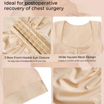 EUYZOU Arm Compression Sleeves for Women Post Surgery Front Closure Bra Slimming Arm Lipo Shapewear Top Square Neck - Nude S