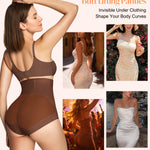 CYDREAM Shapewear for Women Tummy Control Panties High Waisted Butt Lifting Panties Faja Body Shaper (Brown, Large)