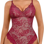 FeelinGirl Lace Shapewear Bodysuit Tummy Control V-Neck Sleeveless Tank Top